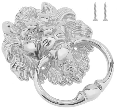 LYHYDMA Türklopfer 6-Zoll-Türklopfer, klassischer Vintage-Retro-Heimdekor, Wandbehang, Dekoration, Torgriff, Zugtürring, Klopferknöpfe für die Haustür(Chrome)