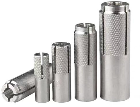 100Pcs Acier Inoxydable Ancres À Sceller, Béton Expansion Ancrage 1/4-20 Ancrage À Expansion À Enfoncer Perceuse Pour Le Béton Solide