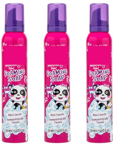 Foaming Soap 225ml x Pack of 3 - Pink- This Mild and Gentle Foaming Soap is Perfect for Kids Bathtime - Dermatologically Tested