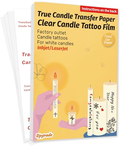 TransOurDream A4X5 Sets(A+B) Clear Candles Tattoos for Laser/Inkjet Printer