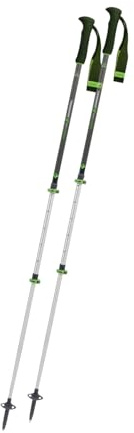 KOMPERDELL Trailmaster Zero Wanderstock Packmass 64 cm Länge 105-140 cm einstellbar Forrest Green Aluminium-Trekkingstock mit Eva Foam Griff, Powerlock 3.0 und Vario-Tellersystem. - 105-140 cm