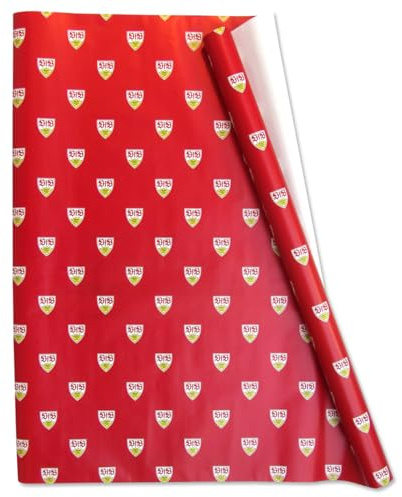 VfB Stuttgart Geschenkpapier mit Wappen – Offizielles Fan Geschenkpapier Rolle 70 x 300 cm – Fußball Geschenk für Fans, Geburtstag, Weihnachten, Männer & Kinder