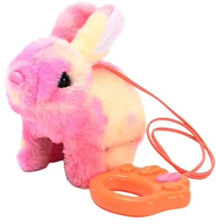 Walking Bunny Toy - Soft Plush Electronic Rabbit, Realistic Walking Animation, Interactive Sound And leashes, Battery Operated | Ideal For Children’s Playtime Easter Celebration Indoor Fun