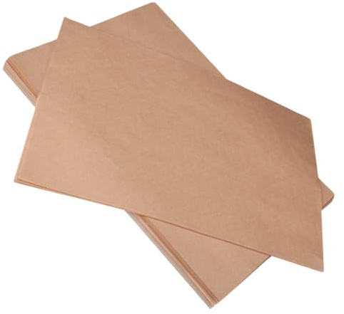 LOPUNER 100 piezas Papel de Hornear Pergamino Antiadherente para Horno Freidora Aire Grill y Vapor Resistente Grasas para Pizza Pan Galletas y Repostería