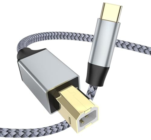 Cavo USB B a USB C per stampante da 6 m, cavo USB-C a USB-B per iPad Air, MacBook Pro/Air M1, Mac Pro, iMac Pro, iMac Pro, cavo MIDI per pianoforte digitale Yamaha Casio, tastiera MIDI, controller DJ
