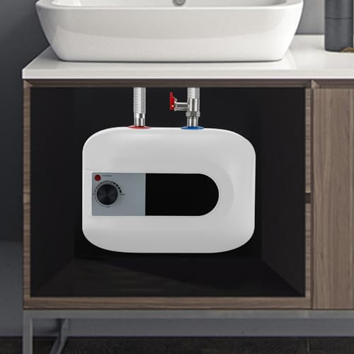 Chauffe-eau instantané sous évier - 1500 W - Capacité de 6 l - Chauffage rapide - Avec abat-jour - Chauffe-eau sous évier - Pour cuisine, salle de bain