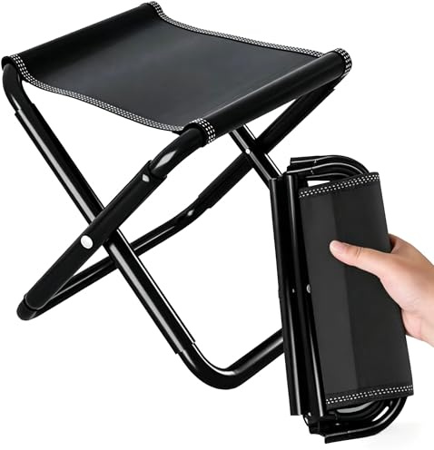 Xiujuers Camping Hocker Klapphocker Faltbar Klappbar Falthocker Fußhocker Outdoor Campinghocker Campingstuhl Klein Angelhocker mit Aufbewahrungsbeutel für Camping Gartenarbeit Angeln Wandern Jagen