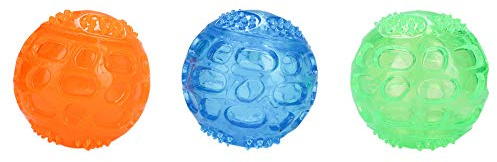 HEEPDD 3 St Pipande TPR-tuggbollar, Interaktivt Hundleksaksset med Tandrengöring Molardesign för små Medelstora Hundar 3 Tums Storlek Främjar Bindning Genom Lek