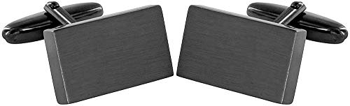 TEROON Manschettenknöpfe schwarzer Waffenstahl Gunmetal Gravur geeignet