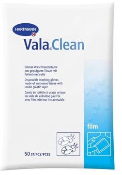 Hartmann 992243 Vala.Clean Manopla de baño, 23,5 x 15,5 cm, 2 cajas de 50 unidades