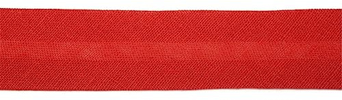 Jajasio Baumwoll Schrägband 25mm breit in 40 Farben, Einfassband Baumwolle Nahtband/Farbe: 12 - tomatenrot