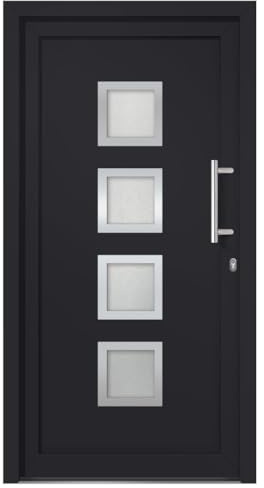 vidaXL Haustür mit Handgriff-Set 3 Schlüssel Montageset Nebeneingangstür Außentür Kellertür Eingangstür Wohnungstür Tür Anthrazit 108x200cm