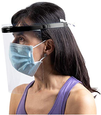 Pantalla Protectora Facial Transparente, Visera en Forma de Mascara para usos Sanitarios Gafas Protectoras para Evitar contaminación de los Ojos a Partir de Salpicaduras Hombre/Mujer