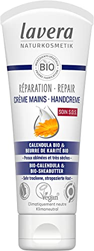 lavera Réparation Crème Mains - Cosmétiques naturels - végan - certifié - calendula bio & beurre de karité bio - 75ml