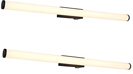 meineWunschleuchte 2er Set Bad Wandleuchten mit Schalter in Schwarz matt, Breite 80cm
