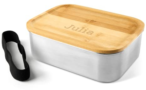 your surprise Lunchbox personalisiert - Brotdose mit namen edelstahl und holz