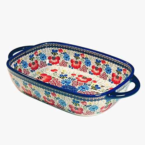 Lasagneform Stor djup, bakformar for ugn, små grytformar 21x18,5x7 cm, 950 ml keramisk ugnsform, rund bakplåt, stekform-krysantemum (Color : Honey bee, Size : 11inch 1900ml)
