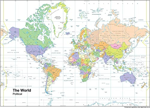 I MAPS Politische Weltkarte, A2, 59,4 x 42 cm, laminiertes Papier