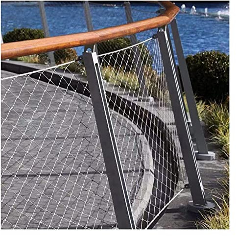 STRMAX Drahtgitter Verzinkt Seilnetz Aus Edelstahl 304, Maschenloch 8 cm, Flexibles Zaundrahtgeflecht, Schlagfestes Grenzschutznetz for Tierbarrieren (Color : Silver-1.2mm Diameter, Size : 1.5x5m)