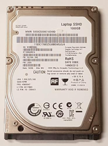 1 TB SATA ST1000LM014 5400 rpm 64 MB SSHD 2,5 disco rigido interno