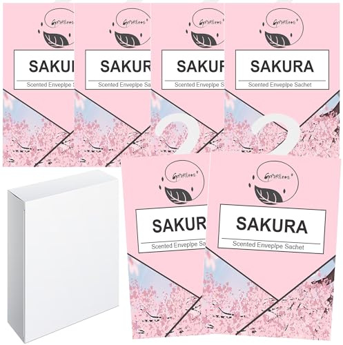 GOPERFUMME Lot de 6 sachets parfumés pour armoire, penderie, sac parfumé, sac à suspendre, déodorant d'armoire, sachet d'odeur naturelle, parfum d'armoire (6 fleurs de cerisier), xxbxk1