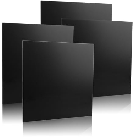 LDHHYH 4 lastre acriliche di Colore Nero, 30 x 30 cm, 3 mm, in Vetro Acrilico da 3 mm, Pannelli in plastica acrilica, Pannelli in plastica per cornici
