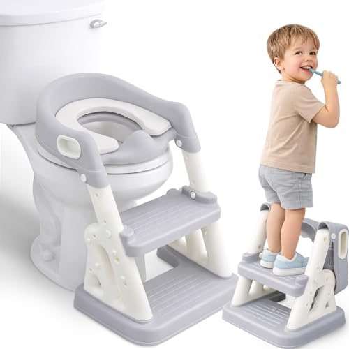 ALMAR Baby Treppe für Kinder, faltbar, mit WC-Adapter, Toilettensitz, Kinder-Toilettensitz, mit rutschfester Leiter