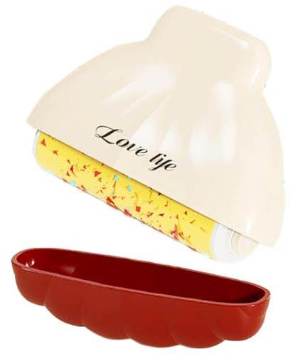 Rullo di lanugine riutilizzabile, rullo adesivo multifunzionale per la casa, rullo lanugine domestico a forma di conchiglia, detergente per rimozione appiccicoso riutilizzabile per abbigliamento,