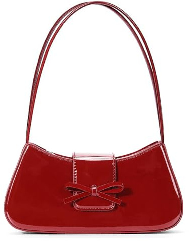 GETERUUV Umhängetaschen für Damen, Coquette Schleife, Geldbörse, Y2k, kleine süße Geldbörsen, Mini-Hobo-Handtasche, Kunstleder, Schultertasche