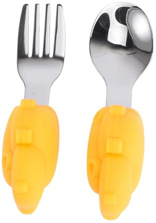 Alipis Edelstahl Babybesteck Set Mit Löffel Und Gabel Für Kleinkinder Babylöffel Und Gabeln Für Selbstständiges Essenlernen Lebensmittelecht Und Schadstofffrei