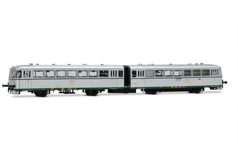 Arnold HN2351 RENFE, 2-teiliger Dieseltriebwagen 591500, Silberne Lackierung mit UIC-Markierungen, epIV Diesellokomotive, Silber