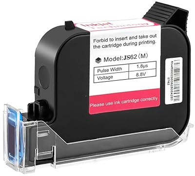 Cartucho de tinta solvente de secado rápido original de 42 ml JS62 para impresoras de inyección de tinta de mano de 0.5 pulgadas/12.7 mm P15/P16/P18 y mini impresora de inyección de tinta de 0.5