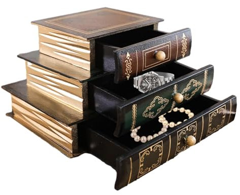 Organisateur de boîte à bijoux, organisateur de bureau avec tiroirs | Étui de rangement de papeterie en bois - Bacs de rangement pour clés de comptoir à 3 couches, support de papeterie de bureau pour