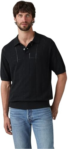 Levi's Homme Polo Manches Courtes avec Boutonnage Double, Standard Fit, Multicolor (Pointelle Grid Miner), L