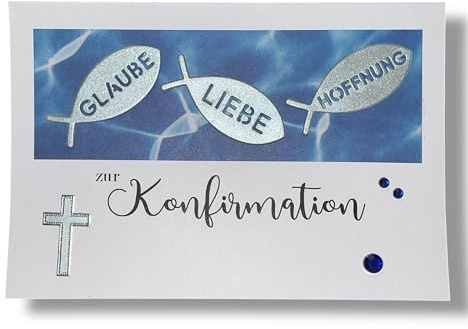 Generisch Konfirmationskarte Fische Blau 1