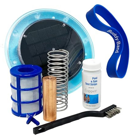Original Solar Pool Ionizer | Håller poolen ren och klar, 85 % mindre klor, solpoolrengörare, upp till 35 000 Gal, livslång ersättningsprogram