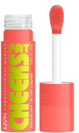 NYX Professional Makeup Fat Cheeks Juicy Blush, Liquid Blush, Up to 12H Wear, Hydrating & Buildable, Dewy Finish, Shade: Papaya Plump, 8ml
