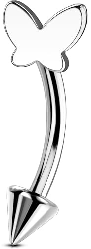 OUFER 16G Titan G23 Rook Piercing Schmuck Innengewinde Daith Helix Earring Knorpel CZ Eyebrow Vertikal Labret Lip Bars Conch Ring Curved Barbell Tragus Damen 8 mm