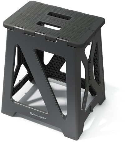 BLACKSPACE 16 Folding Step Stool(Black)