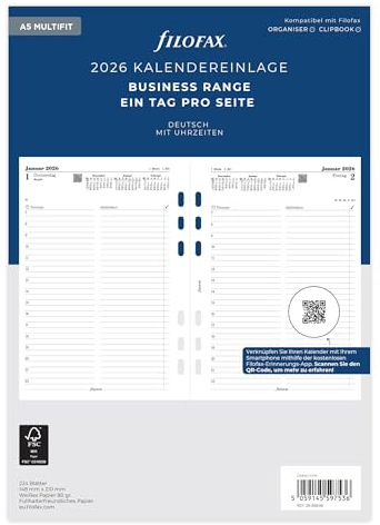 Filofax Calendario A5 Multi 1 giorno per pagina 2026