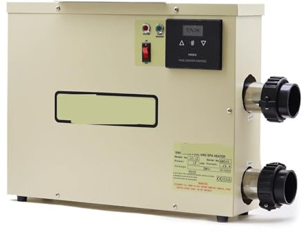 JCKJWL Riscaldatore for Piscina da 18 kW con termostato for Piscine, vasche idromassaggio, vasche da Bagno, Piscine interrate e Spa Fuori Terra. Riscaldamento rapido ed efficiente(5.5KW 380)
