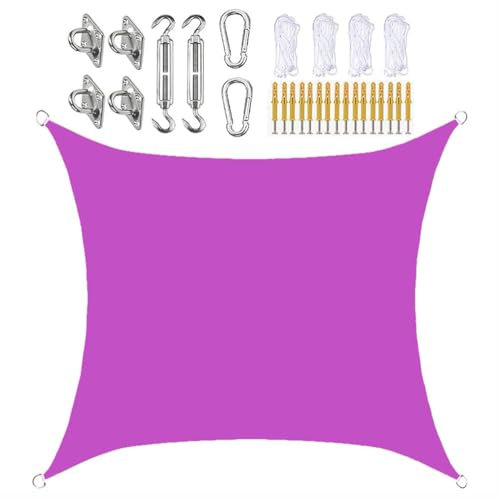 SLDAGe Tenda a Vela Ombreggiante con Kit Fissaggio Vela Giardino Impermeabile,Vela Ombreggiante Protezione Raggi UV 95%,Tenda da Sole a Vela per Esterno Balcone,Terrazza,Campeggio - Viola,6x6 m