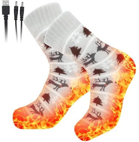 Calentador de Pies Electrico, Calefacción Eléctrica para Pies, Calcetines Termicos Antideslizantes Gordos, Calcetines para Dormir Polar Calentitos, Regalo Navidad para Mujeres y Novias