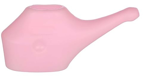 Travel Neti Pot for Nasal Rinse – BPA-Free Plastic (Pink) with 5 Neti Salt Sachets & Cleaning Brush – Sinus Relief & Nasal Irrigation Kit