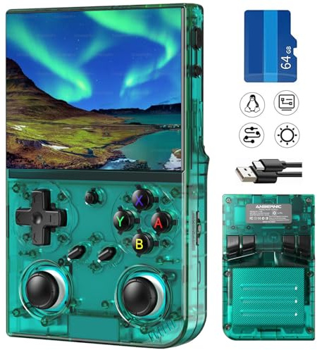 Classic Up Retro Handheld Game Console,Portable Game with 3.5 Inch IPS Screen,with 64G TF Card Pre-Installed 4353 Games Supports 5G WiFi Bluetooth HDMI and TV Output