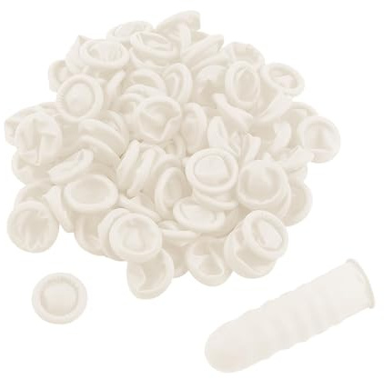 200 Pcs Finger Cots,Anti-Static Finger Gloves,Disposable Fingers Covers,Soft and Comfortable Fingers Cots Waterproof, Keeping Dressing Dry and Clean,for Beauty Electronic Repair (White)