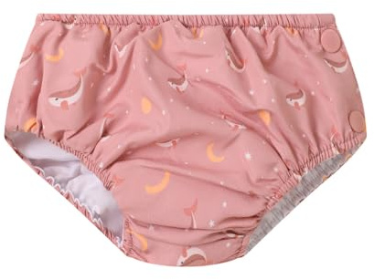 Monnëka Pannolino da bagno | riutilizzabile ed ecologico UPF 50+ | Asciugatura rapida e vestibilità comoda, motivi colorati unisex | ideale per la spiaggia e la piscina | Whale Pink 18-24 mesi