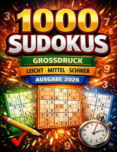 Sudoku Meister-Set – Band 2 (A4 · Großdruck): 1.000 Rätsel • Leicht · Mittel · Schwer • 6 Rätsel pro Seite • Lösungen inklusive • Spitzenpreis-Edition