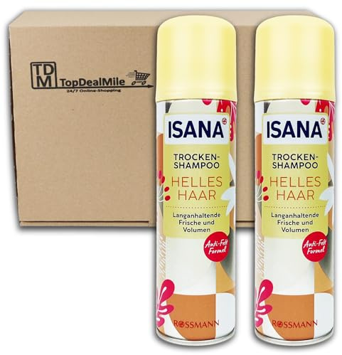TopDealMile- Förvaringspaket – för ISANA MED 2-pack ISANA torrschampo ljust hår 2 x 200 ml