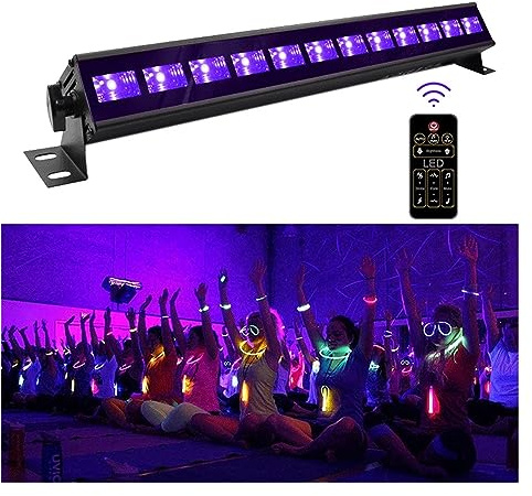 ZADCCS Luci da palcoscenico, LED UV Black Light Sound Activated Glow Dark Party con telecomando DJ Disco Strobe Stage Blacklight for Bar Birthday